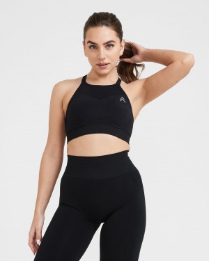 Black Oner Active Effortless Seamless High Neck Bralette Sports Bras | 76293ERBC