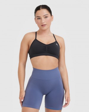 Black Oner Active Effortless Strappy Bralette Sports Bras | 05796HYTR