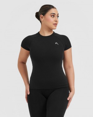 Black Oner Active Go To Seamless Fitted T Shirts | 03982OKCX