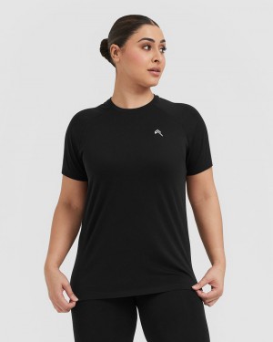 Black Oner Active Go To Seamless Loose T Shirts | 58143QSXU