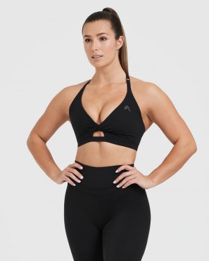 Black Oner Active Unified Twist Sports Bras | 90765BNVW