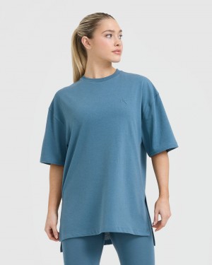 Blue Oner Active Classic Longline T Shirts | 06157WLAR