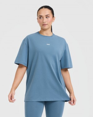 Blue Oner Active Classic Oner Graphic Oversized Lightweight T Shirts | 95861BJHO