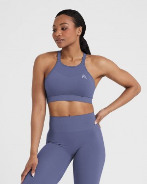 Blue Oner Active Effortless Seamless High Neck Bralette Sports Bras | 15037MSFQ