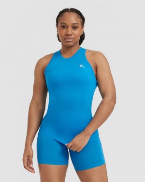 Blue Oner Active Go To Seamless Fitted High Neck T Shirts | 37602AHTR