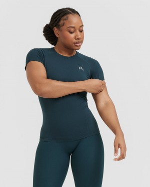 Blue Oner Active Go To Seamless Fitted T Shirts | 81423JLNQ