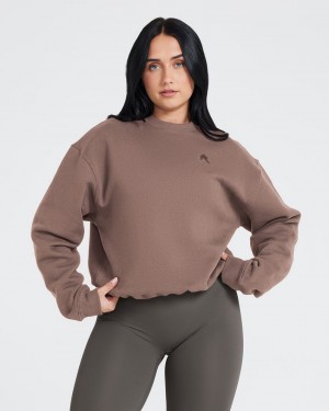 Brown Oner Active All Day Oversized Sweatshirts | 71453BWCL