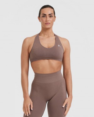 Brown Oner Active Classic Seamless 2.0 Halter Neck Bralette Sports Bras | 42819AYXB