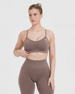 Brown Oner Active Effortless Strappy Bralette Sports Bras | 17946WNPS