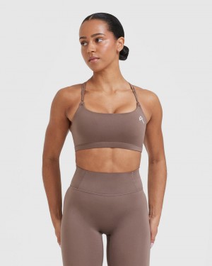 Brown Oner Active Everyday Cross Over Bralette Sports Bras | 24085UJHY