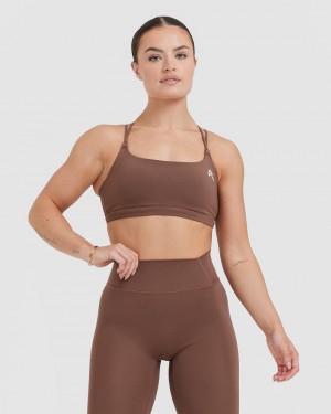 Brown Oner Active Everyday Cross Over Bralette Sports Bras | 92573JSEW