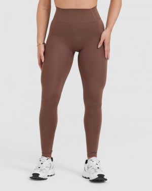 Brown Oner Active Timeless High Waisted Leggings | 45372ZEVJ