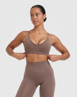 Brown Oner Active Timeless Strappy Bralette Sports Bras | 28165NCHR