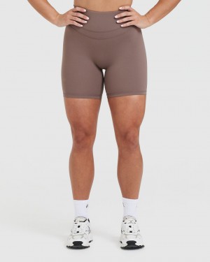 Brown Oner Active Unified High Waisted Shorts | 67084MEJH