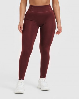 Burgundy Oner Active Timeless High Waisted Leggings | 16327CRYP