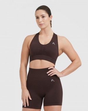 Dark Grey Oner Active Classic Seamless 2.0 V-Neck Bralette Sports Bras | 51026KXWT