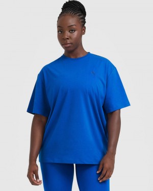 Deep Blue Oner Active Classic Oversized Lightweight T Shirts | 65912RAVQ