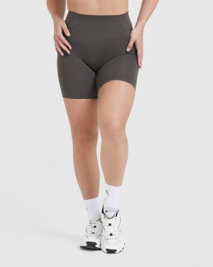 Deep Grey / Brown Oner Active Timeless High Waisted Shorts | 52038AKNM