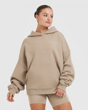 Grey Oner Active All Day Est 2020 Oversized Hoodie | 32561RQVS