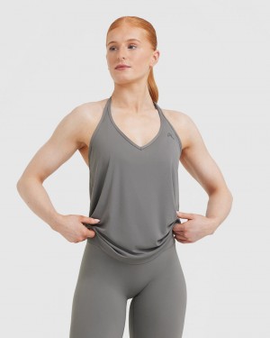 Grey Oner Active Go To Strappy Loose T Shirts | 29610RDCZ