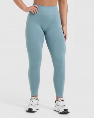 Grey / Blue Oner Active Effortless Seamless Leggings | 64130WEJU