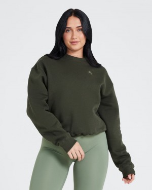 Khaki Oner Active All Day Oversized Sweatshirts | 35807ICKP