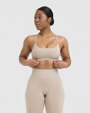 Light Brown Oner Active Everyday Cross Over Bralette Sports Bras | 56081TOAW