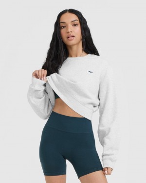 Light Grey Oner Active Foundations Crop Sweatshirts | 76451XFIO