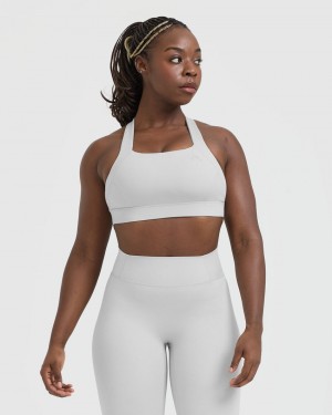 Light Grey Oner Active Timeless Wide Strap Sports Bras | 79302GUPA