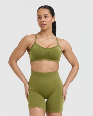 Olive / Green Oner Active Effortless Strappy Bralette Sports Bras | 54397SBXM