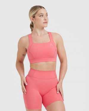 Pink Oner Active Timeless Wide Strap Sports Bras | 09657XJQA