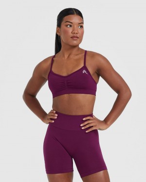 Purple Oner Active Effortless Strappy Bralette Sports Bras | 52839TGPF