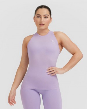 Purple Oner Active Go To Seamless Fitted High Neck T Shirts | 52763BURI