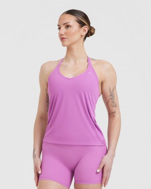 Purple Oner Active Go To Strappy Loose T Shirts | 37924HTXO