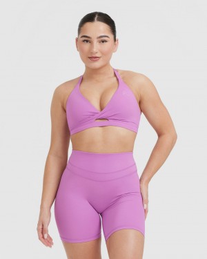 Purple Oner Active Unified Twist Sports Bras | 79036MTCF