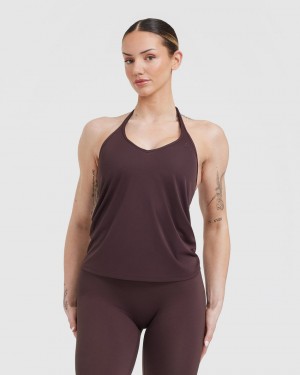 Purple / Brown Oner Active Go To Strappy Loose T Shirts | 37619EATY