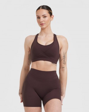 Purple / Brown Oner Active Unified Layered Sports Bras | 04157UHZW