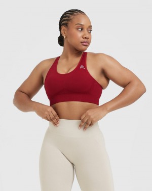 Red / Burgundy Oner Active Classic Seamless 2.0 Bralette Sports Bras | 26570GHRD