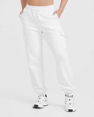 White Oner Active All Day Lightweight Cargo Joggers | 37642DOSA