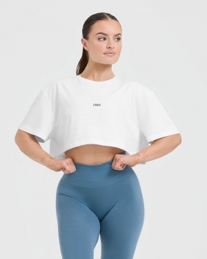 White Oner Active Classic Oner Graphic Crop Lightweight T Shirts | 65348INWG