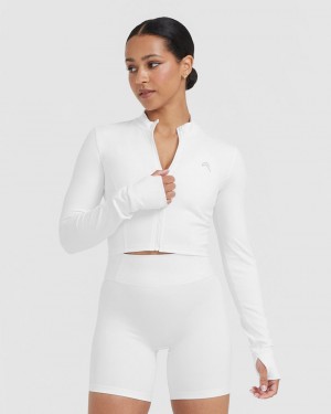 White Oner Active Timeless Crop Jackets | 81270ZXPF