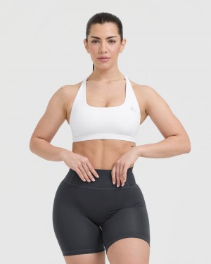 White Oner Active Timeless Square Neck Sports Bras | 50318SXUP