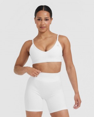 White Oner Active Timeless Strappy Bralette Sports Bras | 26574ESUT