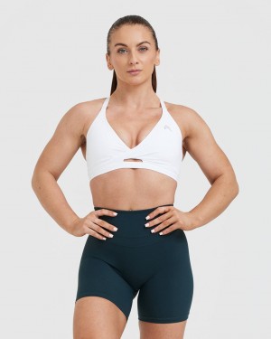 White Oner Active Unified Twist Sports Bras | 80947TXRI