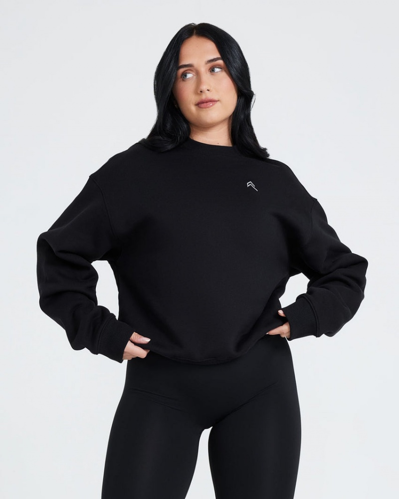 Black Oner Active All Day Oversized Sweatshirts | 89701RLPE