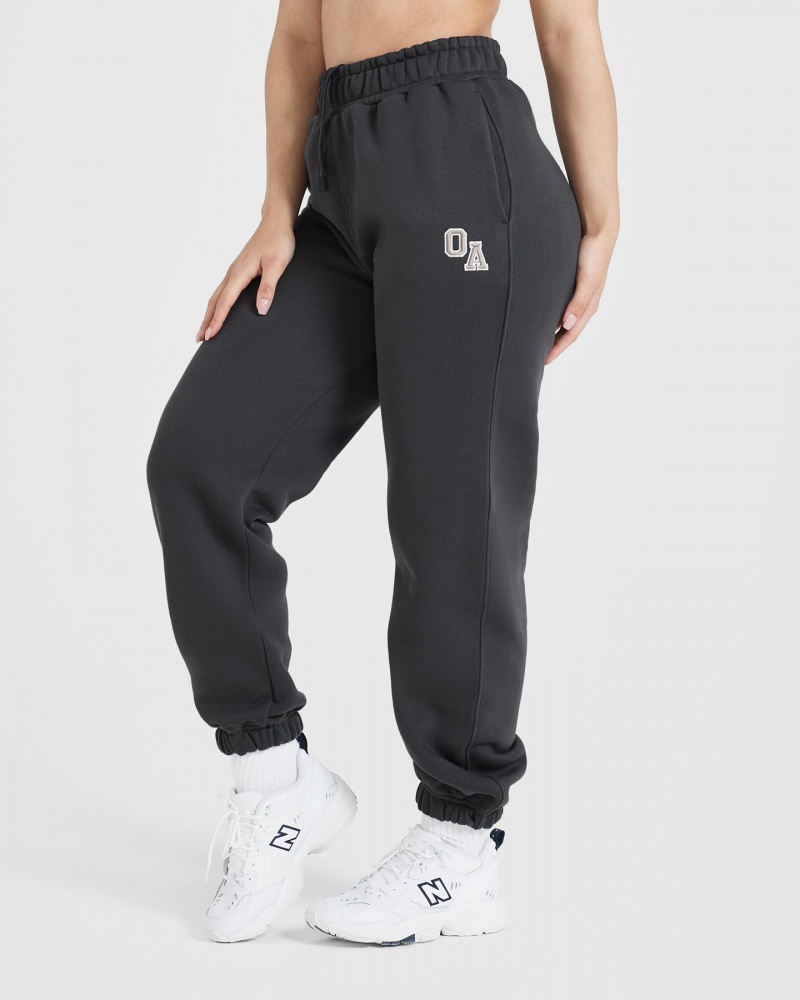 Black Oner Active All Day Varsity Oversized Joggers | 14762IQPL