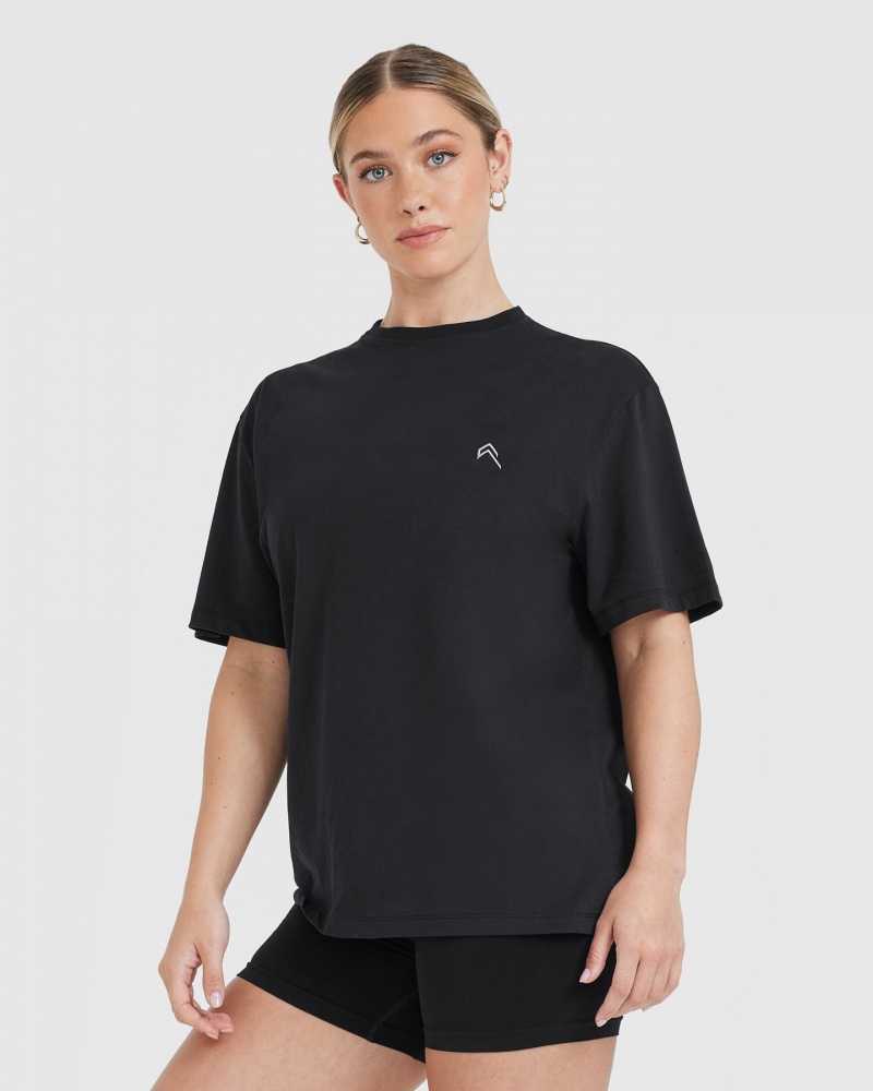 Black Oner Active Classic Oversized Lightweight T Shirts | 60893ZILU