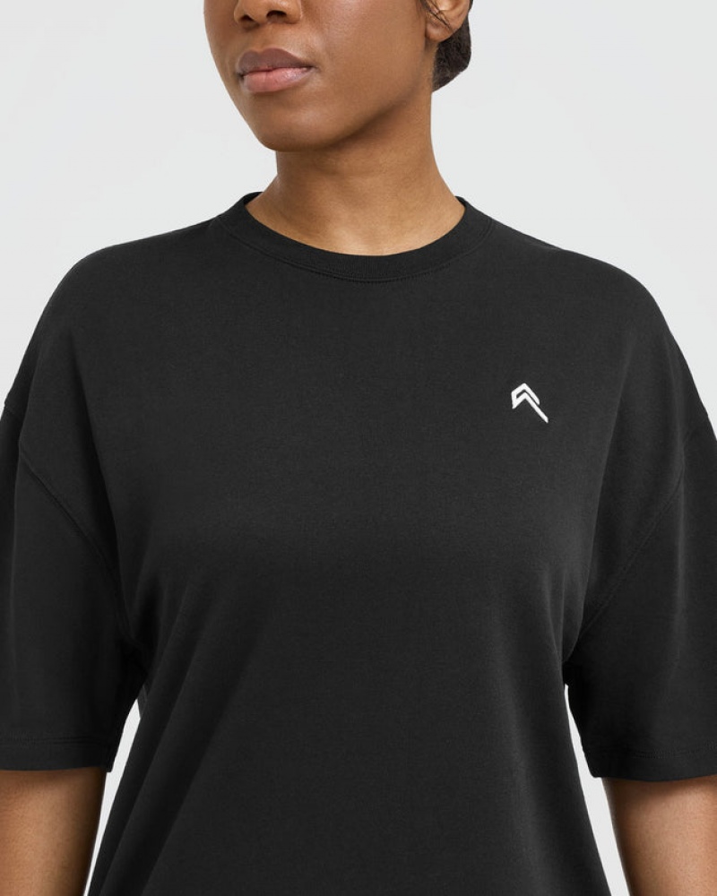 Black Oner Active Classic Oversized Longline T Shirts | 24850YTKE