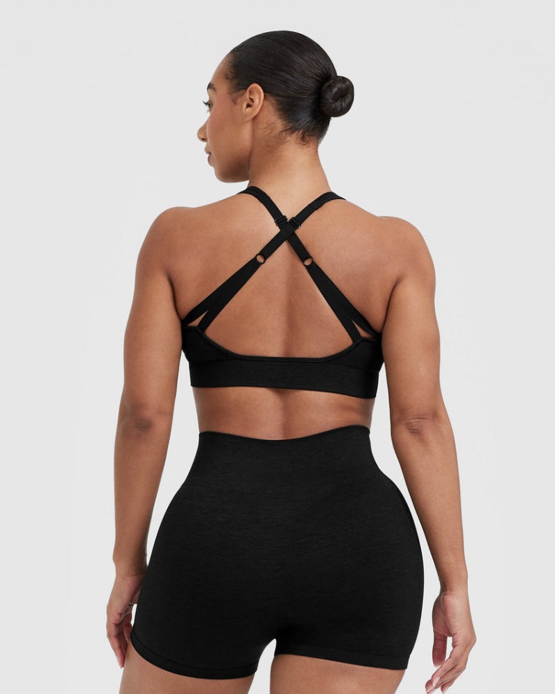 Black Oner Active Classic Seamless 2.0 Bralette Sports Bras | 09836DJBL