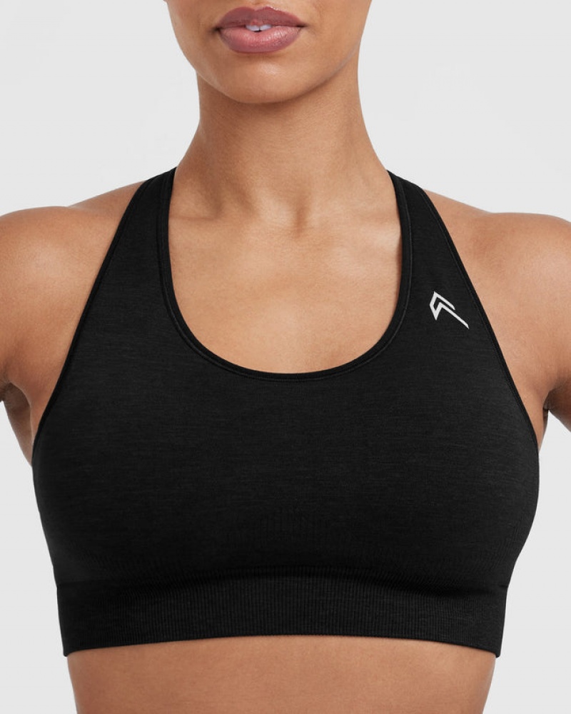 Black Oner Active Classic Seamless 2.0 Bralette Sports Bras | 09836DJBL